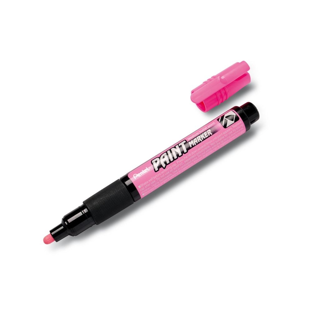 Marker permanent Pentel Paint Marker MMP20, 4 mm, cu vopsea, roz