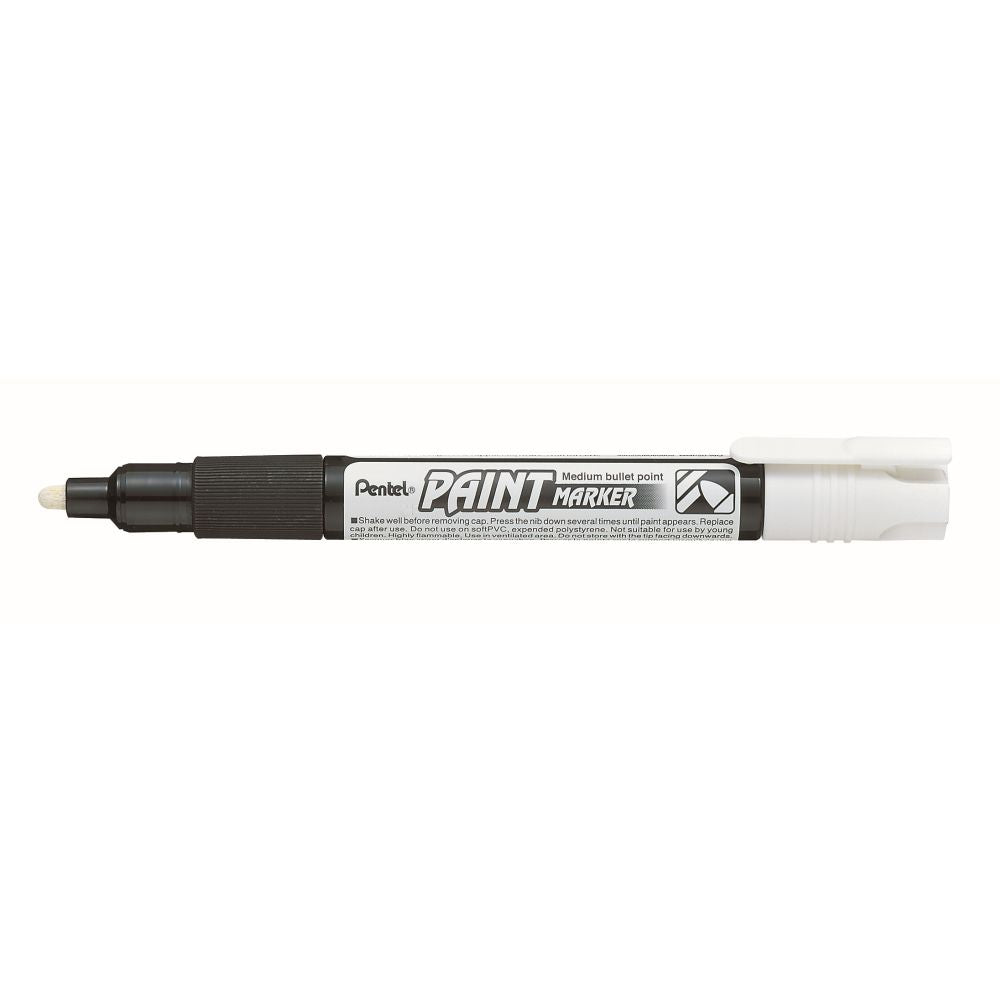 Marker permanent Pentel Paint Marker MMP20, 4 mm, cu vopsea, alb