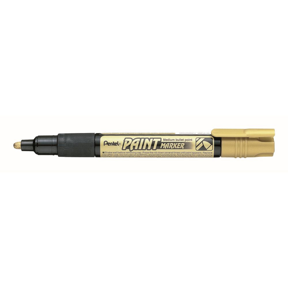 Marker permanent Pentel Paint Marker MMP20, 4 mm, cu vopsea, auriu