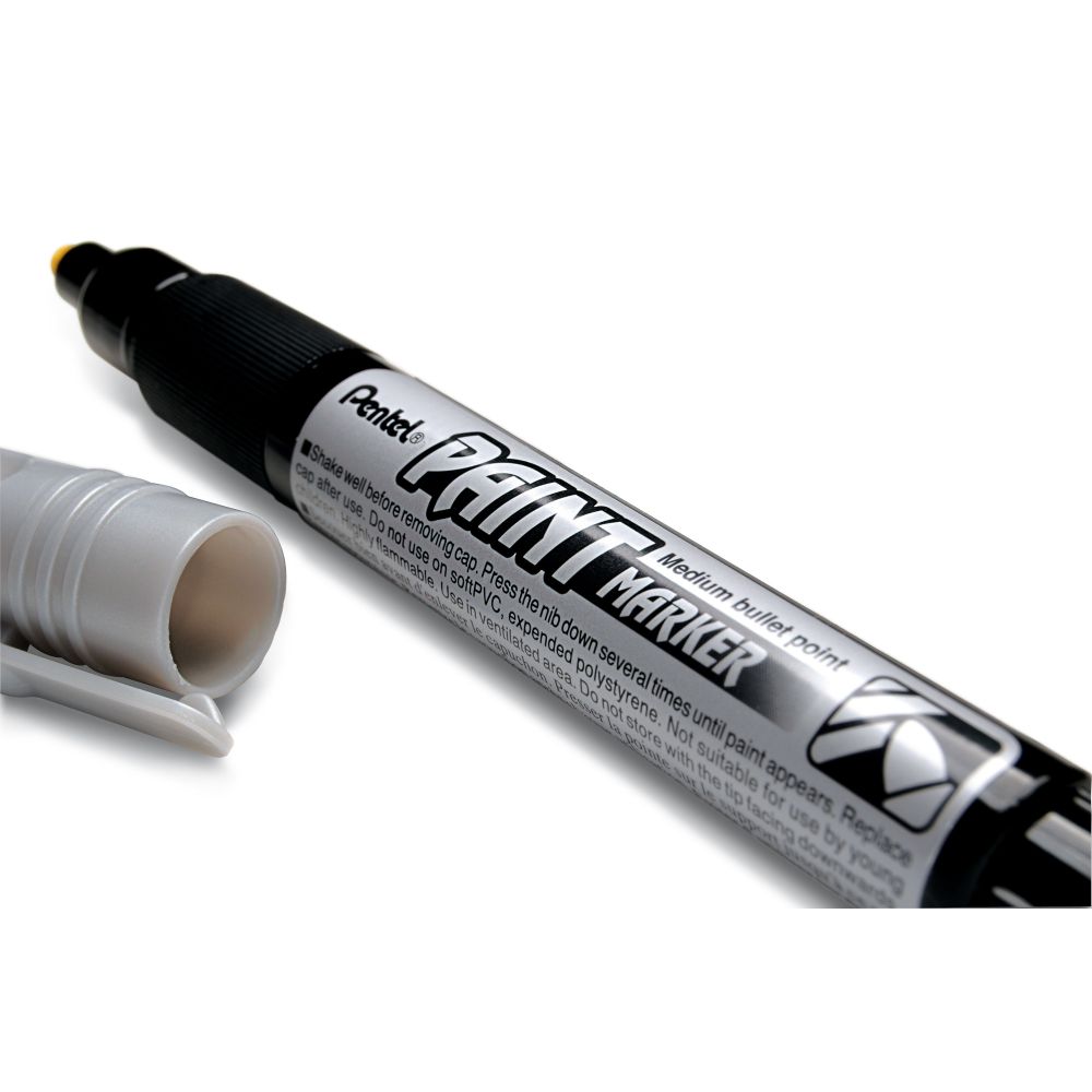 Marker permanent Pentel Paint Marker MMP20, 4 mm, cu vopsea, argintiu