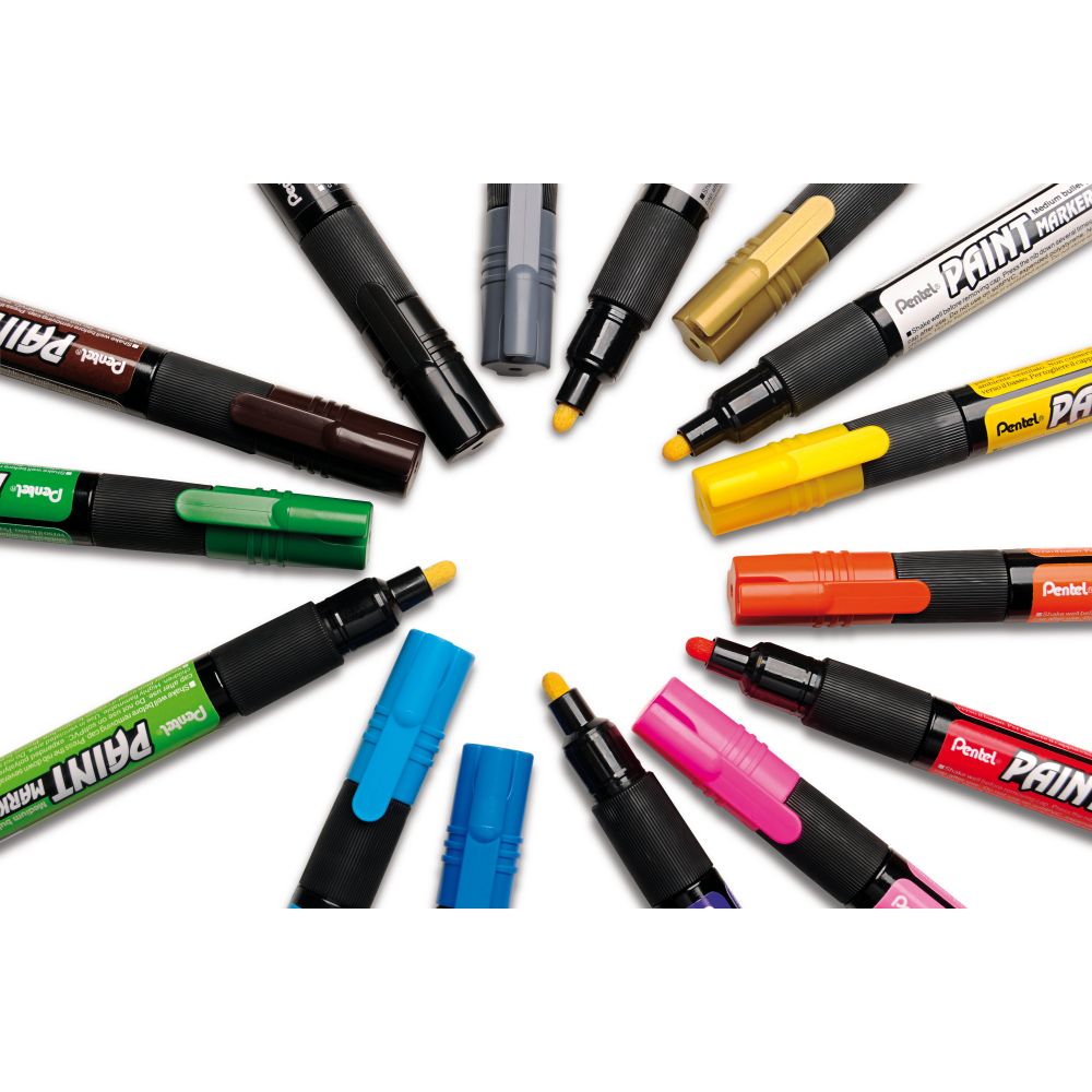 Marker permanent Pentel Paint Marker MMP20, 4 mm, cu vopsea, albastru