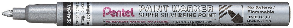 Marker permanent Pentel Paint Marker MSP10, 2.9 mm, cu vopsea, argintiu