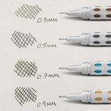 Creion mecanic Pentel Graphgear 1000, 0.9 mm, corp metalic argintiu, galben