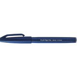 Carioca Pentel Brush Sign Pen, varf flexibil, bleumarin