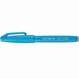 Carioca Pentel Brush Sign Pen, varf flexibil, bleu
