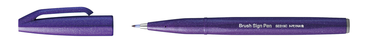 Carioca Pentel Brush Sign Pen, varf flexibil, violet
