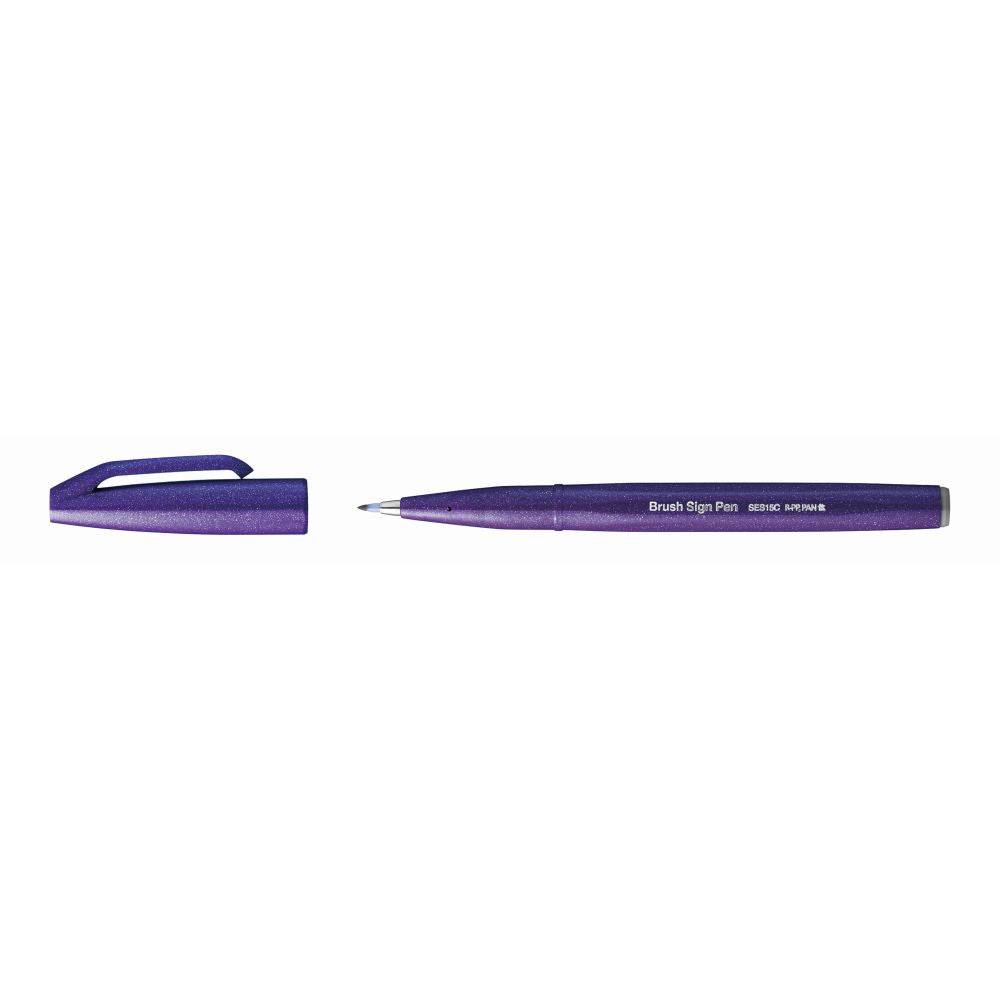 Carioca Pentel Brush Sign Pen, varf flexibil, violet