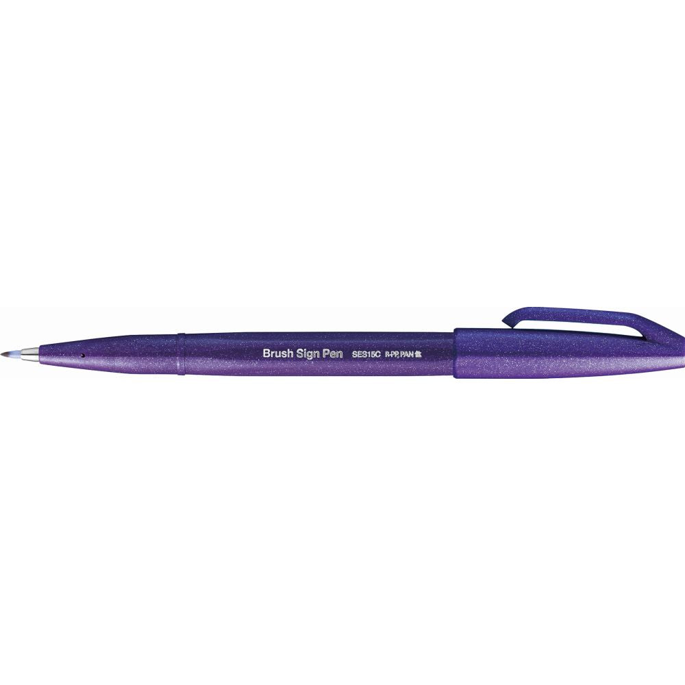 Carioca Pentel Brush Sign Pen, varf flexibil, violet