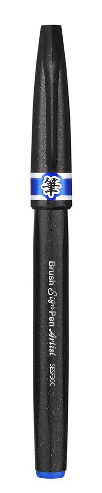 Pensula Pentel Brush Sing Pen Artist SESF30C, ultra fina, albastru