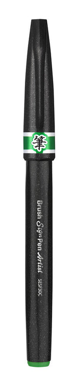 Pensula Pentel Brush Sing Pen Artist SESF30C, ultra fina, verde