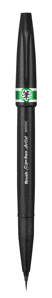 Pensula Pentel Brush Sing Pen Artist SESF30C, ultra fina, verde