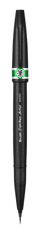 Pensula Pentel Brush Sing Pen Artist SESF30C, ultra fina, verde