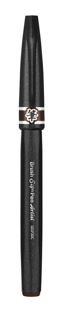 Pensula Pentel Brush Sing Pen Artist SESF30C, ultra fina, maro