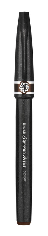 Pensula Pentel Brush Sing Pen Artist SESF30C, ultra fina, maro