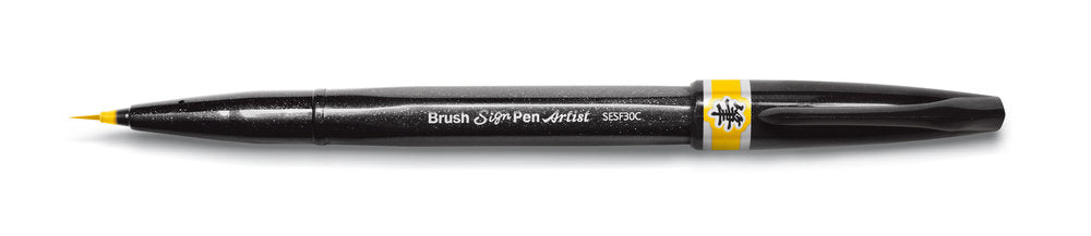 Pensula Pentel Brush Sing Pen Artist SESF30C, ultra fina, galben