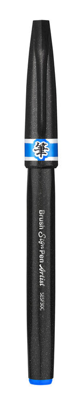 Pensula Pentel Brush Sing Pen Artist SESF30C, ultra fina, bleu