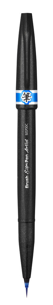 Pensula Pentel Brush Sing Pen Artist SESF30C, ultra fina, bleu