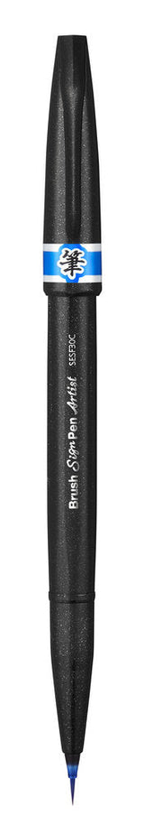 Pensula Pentel Brush Sing Pen Artist SESF30C, ultra fina, bleu