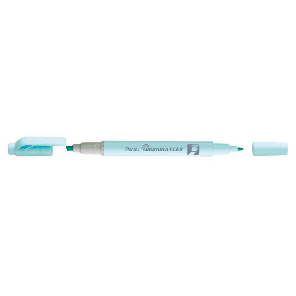 Textmarker Pentel illumina Flex, 2 varfuri, tesit, rotund, 1-3.5 mm, bleu