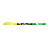 Textmarker Pentel Twin Checker, 2 varfuri, tesit, 1-3.5 mm, galben, verde