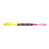 Textmarker Pentel Twin Checker, 2 varfuri, tesit, 1-3.5 mm, galben, roz