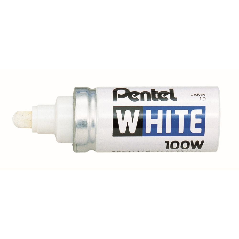 Marker permanent Pentel X100-W, varf rotund, 6.6 mm, alb