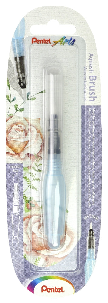 Pensula Pentel Aquash Brush, cu rezervor de 5 ml pentru apa, varf M