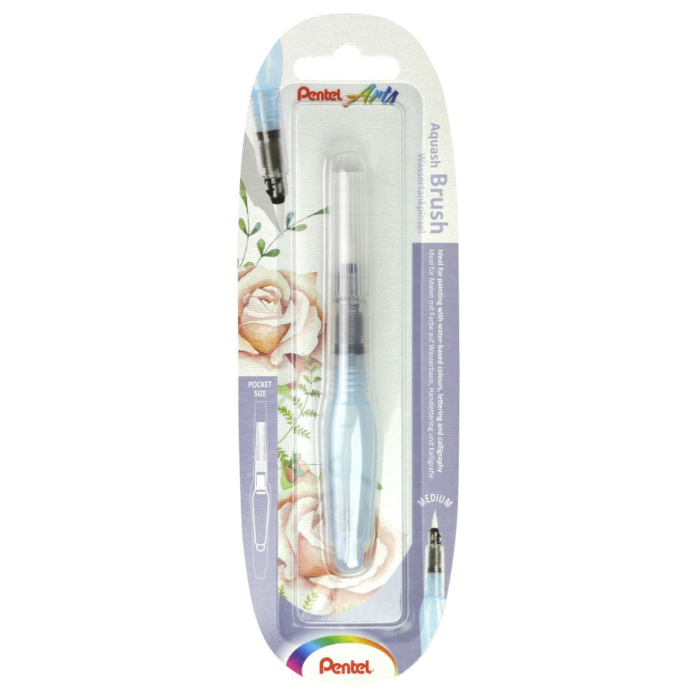 Pensula Pentel Aquash Brush, cu rezervor de 5 ml pentru apa, varf M