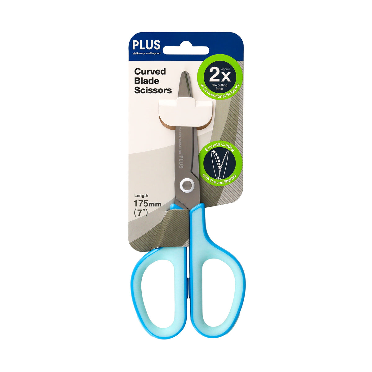 Foarfeca Plus Smart, 17.5 x 5.6 cm, din otel inoxidabil, bleu