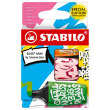 Textmarker Stabilo Boss mini by Snooze One, 3 culori / set, portocaliu, roz, verde, etui caton