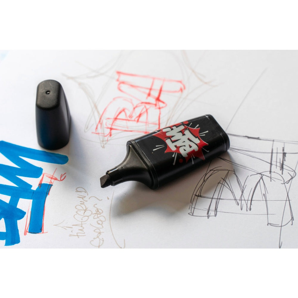 Textmarker Stabilo Boss mini by Snooze One, 6 culori / set, negru, roz, portocaliu, albastru, galben, verde, etui caton