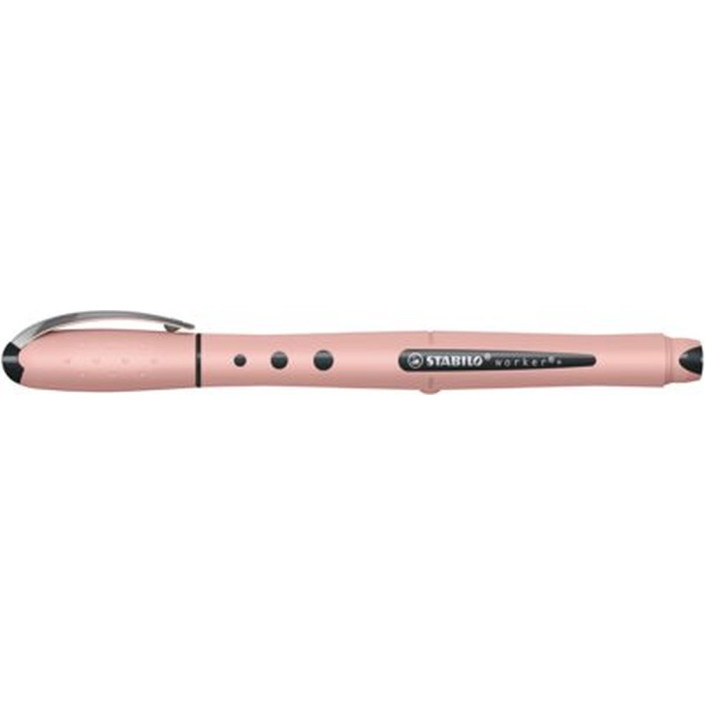 Roller Stabilo worker+NatureCOLORS Wildflower, 0.5 mm, corp blush, culoare de scriere albastru