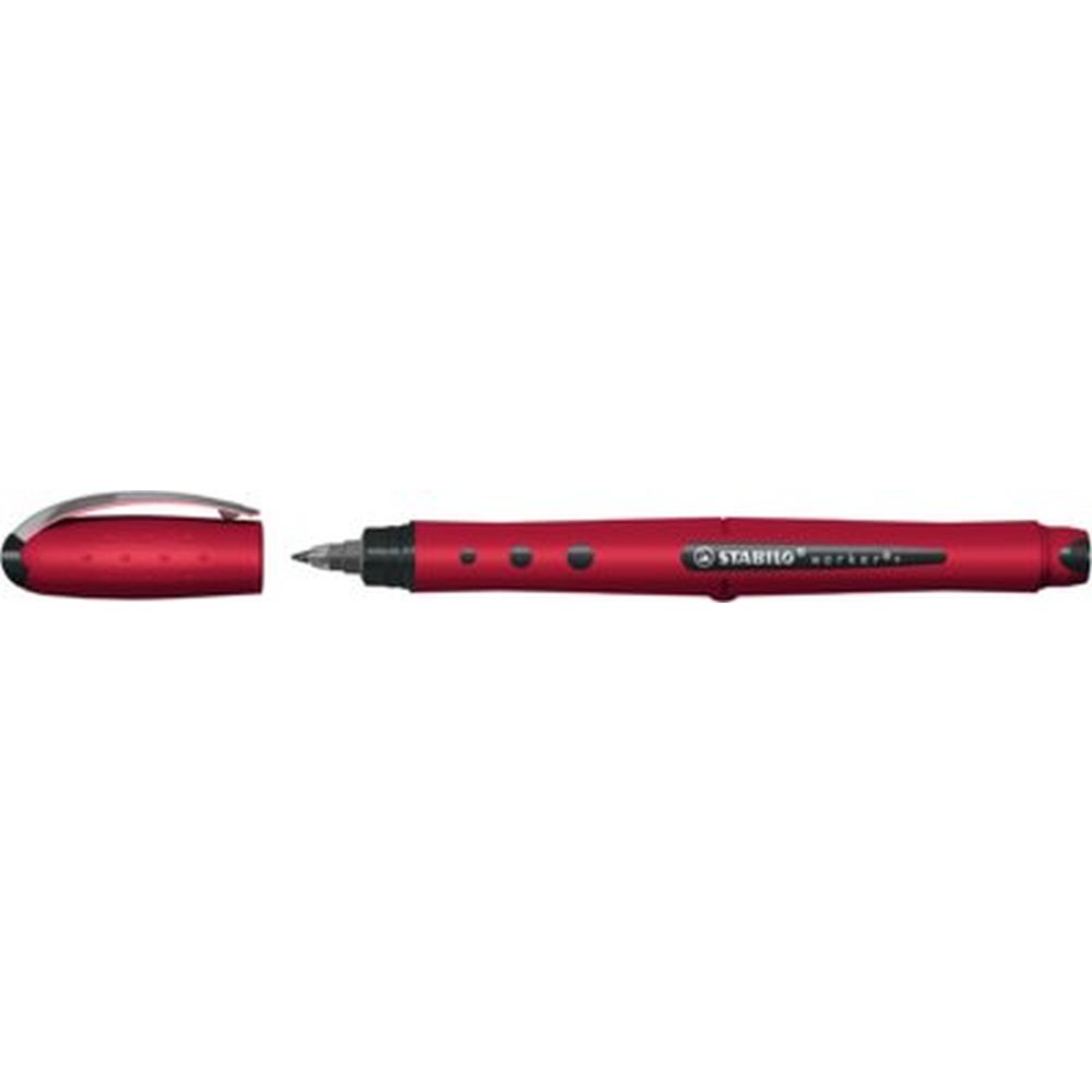 Roller Stabilo worker+NatureCOLORS Wildflower, 0.5 mm, burgundy, culoare de scriere albastru
