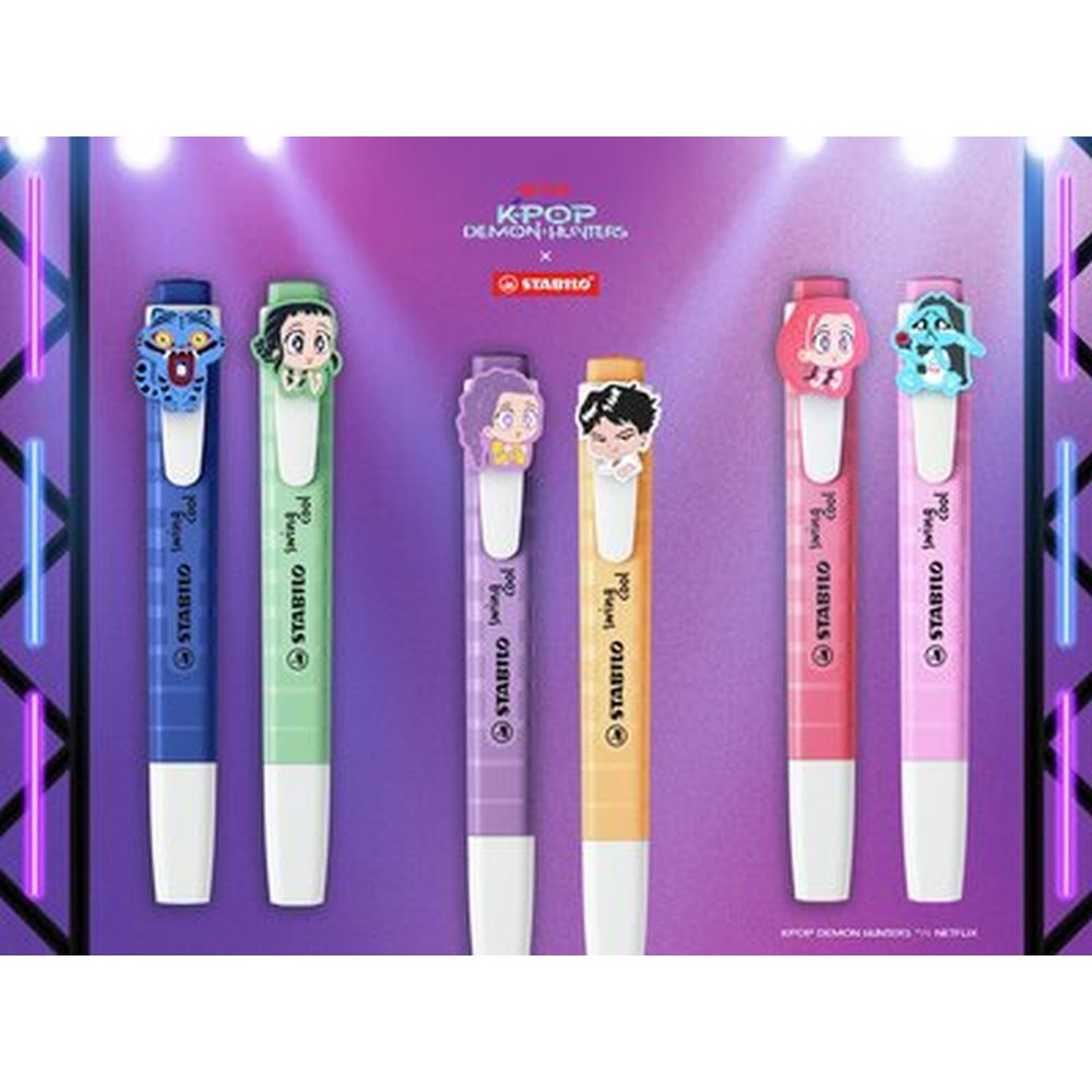 Textmarker Stabilo swing cool K-Pop Demon Hunters, Huntrix, 3 culori / set