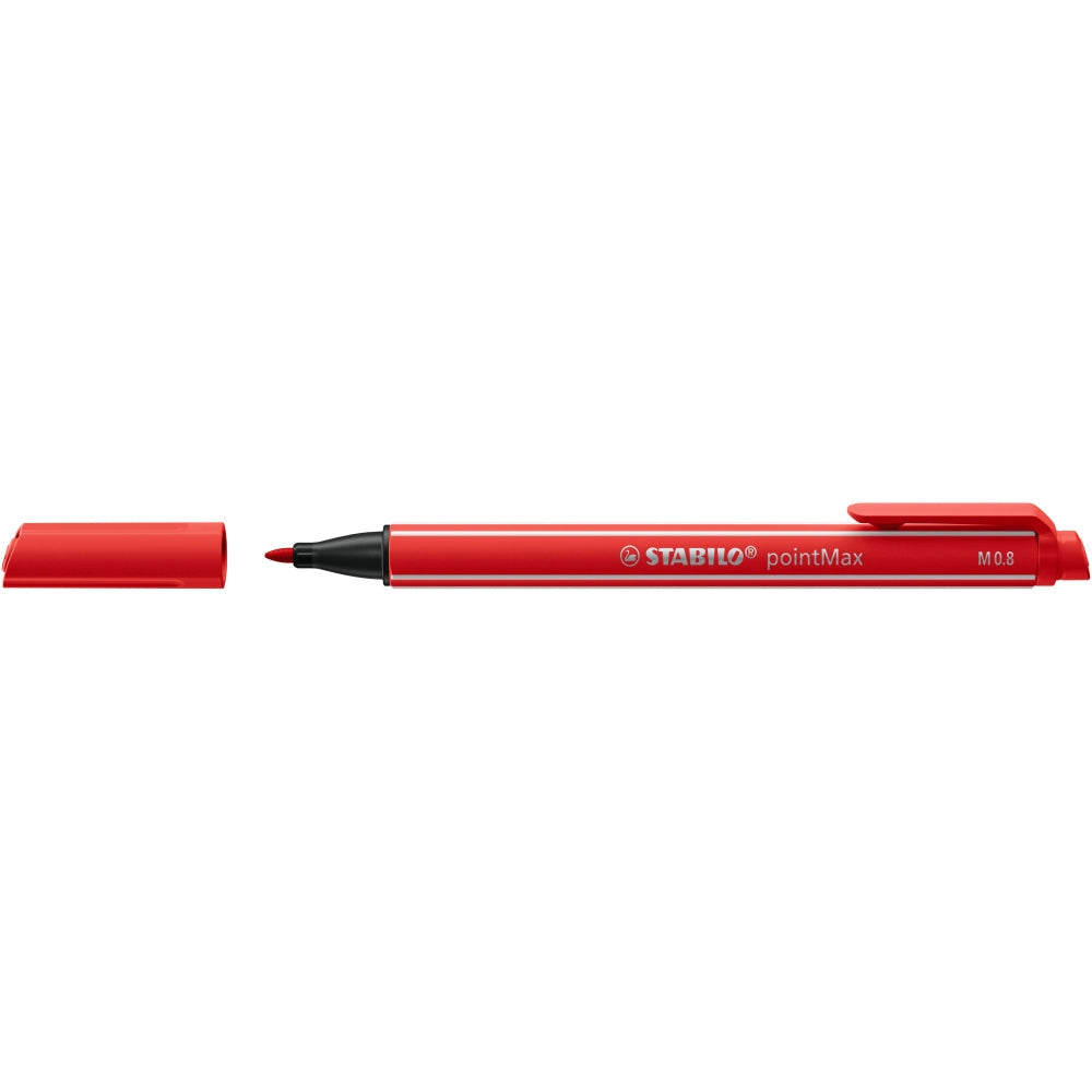 Fineliner Stabilo PointMax, 0.8 mm, 15 culori / set, etui plastic