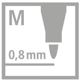 Fineliner Stabilo PointMax, 0.8 mm, 15 culori / set, etui carton Snooze