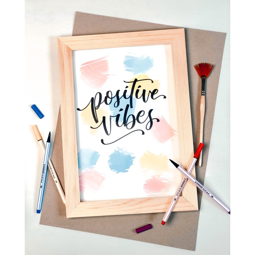Carioca Stabilo Pen 68 Brush, cu varf tip pensula, 12 culori / set, cutie carton Arty