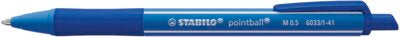 Pix cu mecanism Stabilo Pointball colorful, 0.5 mm, 87% plastic biodegradabil, albastru