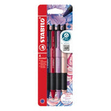Pix cu mecanism Stabilo Pointball NatureCOLORS Wildflowers, 0.5 mm, mina albastra, 4 bucati / set