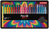 Carioca Stabilo Pen 68, 1 mm, 40 culori / set, cutie metalica