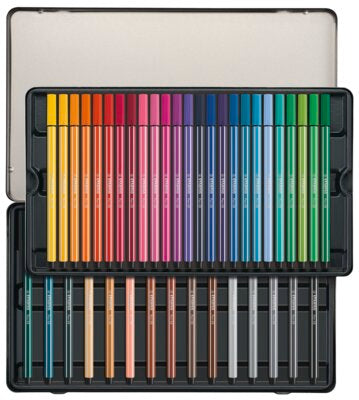 Carioca Stabilo Pen 68, 1 mm, 40 culori / set, cutie metalica