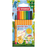 Fineliner Stabilo Point 88 Mini Animal Vibes, 0.4 mm, 8 culori / set