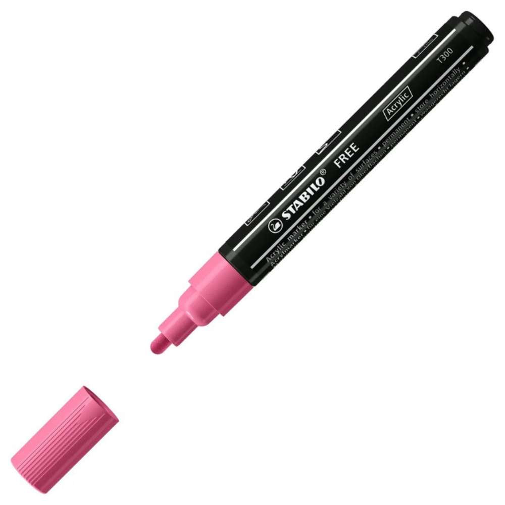 Marker acrilic Stabilo Free Acrylic T300,  set Candy, 5 culori / set
