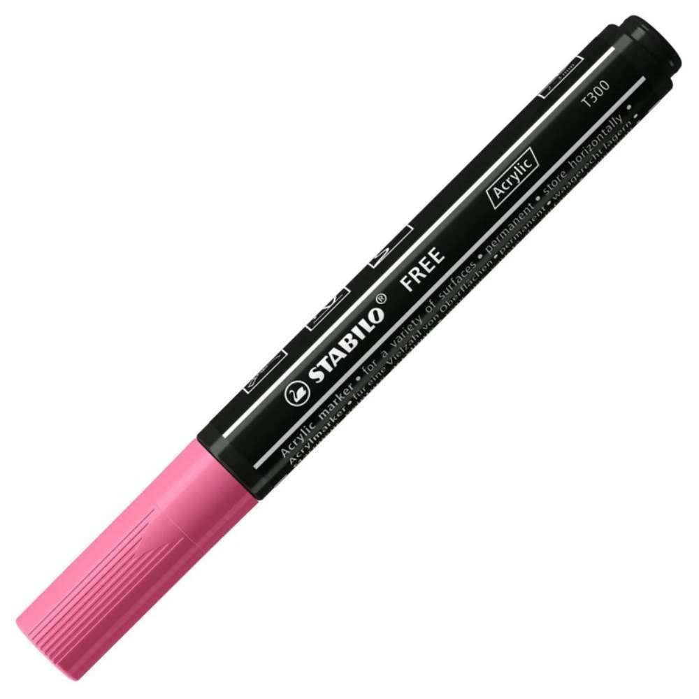 Marker acrilic Stabilo Free Acrylic T300,  set Candy, 5 culori / set