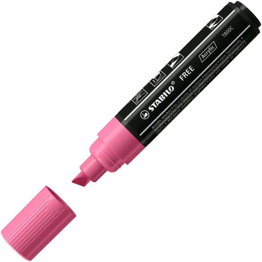 Marker acrilic Stabilo Free Acrylic T800,  set Seaside, 5 culori / set