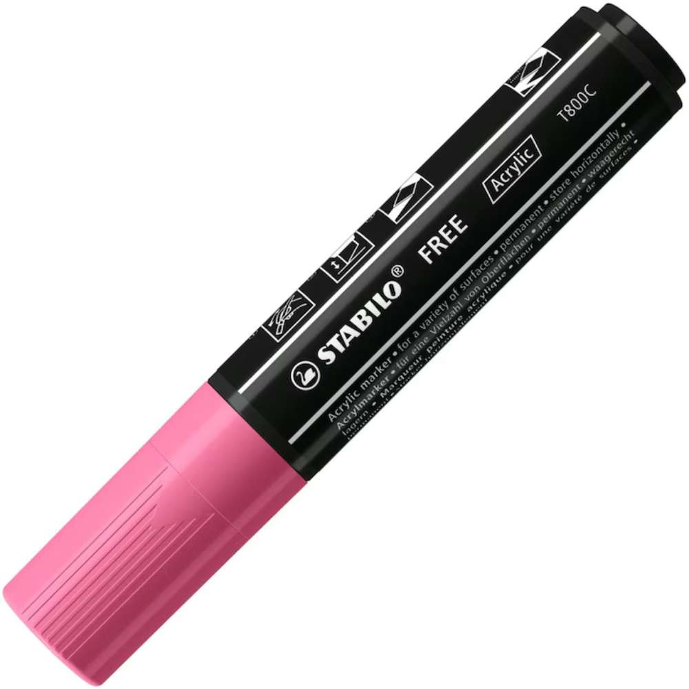 Marker acrilic Stabilo Free Acrylic T800,  set Seaside, 5 culori / set