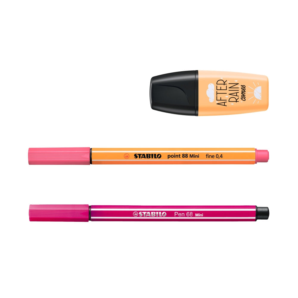 Stabilo Pen 68 mini x 6 culori, Point 88 mini x 6 culori, Boss Mini x 6 culori, 18 bucati / set, etui carton