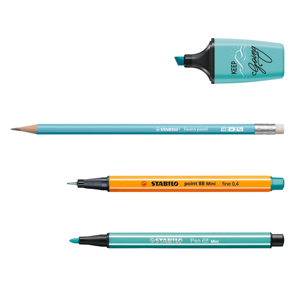Stabilo Pen 68 mini x 12 culori, Point 88 mini x 12 culori, Boss Mini x 6 culori, Swano Pastel x 5, 35 bucati / set, etui carton