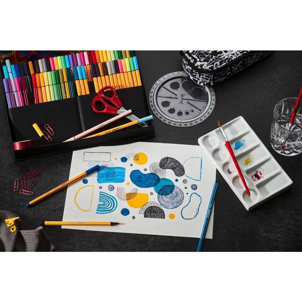 Stabilo Pen 68 x 34 culori, fineliner Stabilo Point 88 x 34 culori, 68 culori / set, etui carton Arty