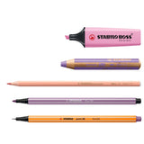 Stabilo Pen 68 x 12 culori, Point 88 x 12 culori, Aquacolor x 12 culori, woody 3 in 1 x 9 culori, Boss Original Pastel x 5 culori, 50 bucati / set, etui carton Arty